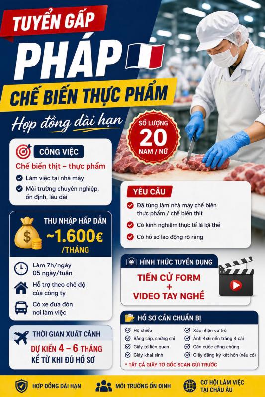 Đơn hàng thực phẩm Pháp 